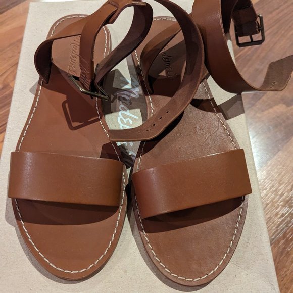 Nwt Madewell Boardwalk brown tan sandals 7.5 7 1/2 - Picture 1 of 2